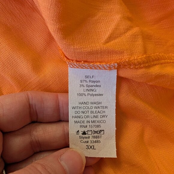 Find Me Plus 3X orange puff sleeve, faux corset, crop top blouse EUC - Picture 7 of 8
